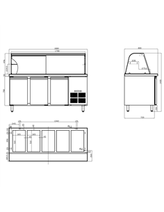 Professional Refrigerated Counter with 5xGN1/1 Display for Commercial Kitchens 2