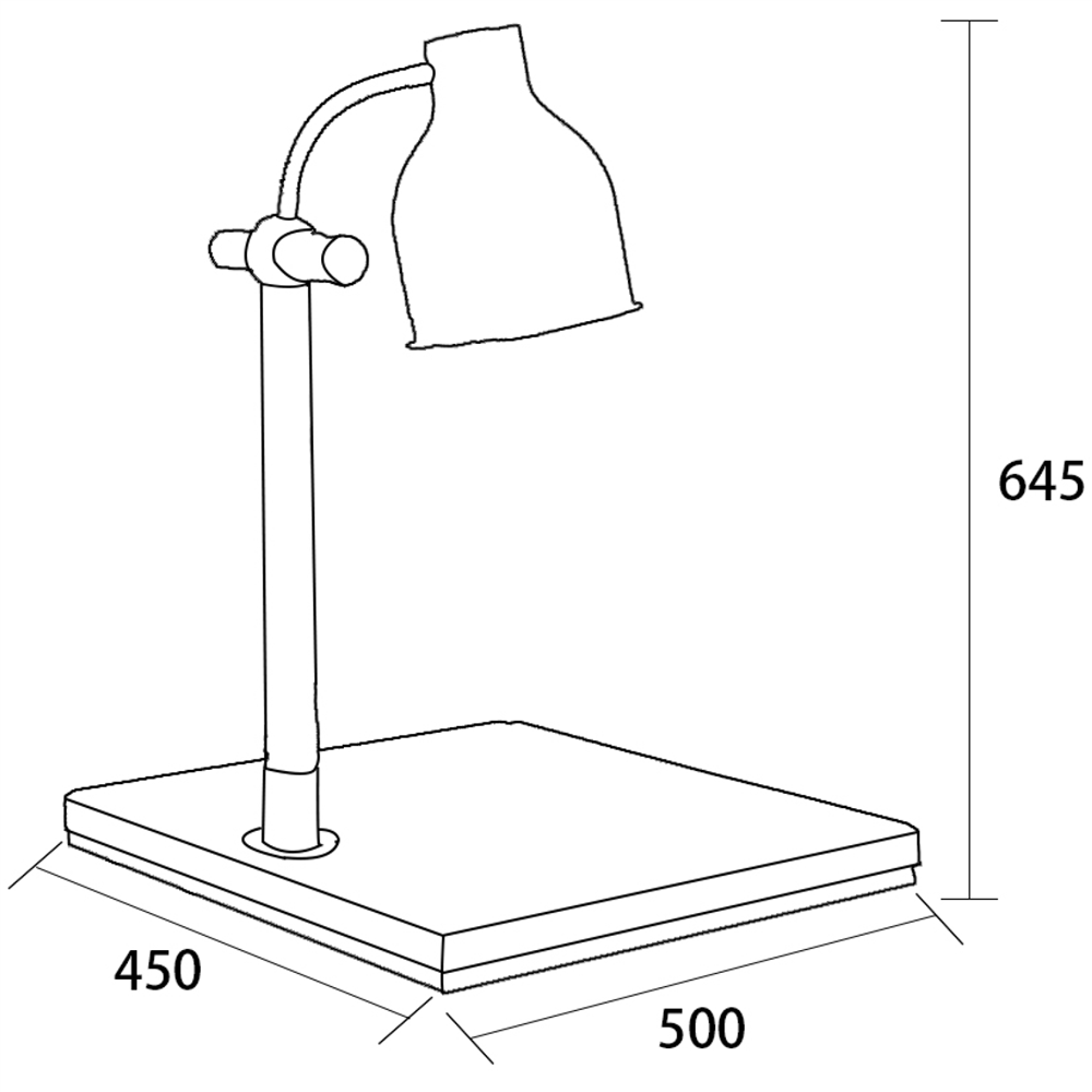 Professional Single Lamp Warming Station with Stainless Steel Base 350x500x700mm for Commercial Kitchens