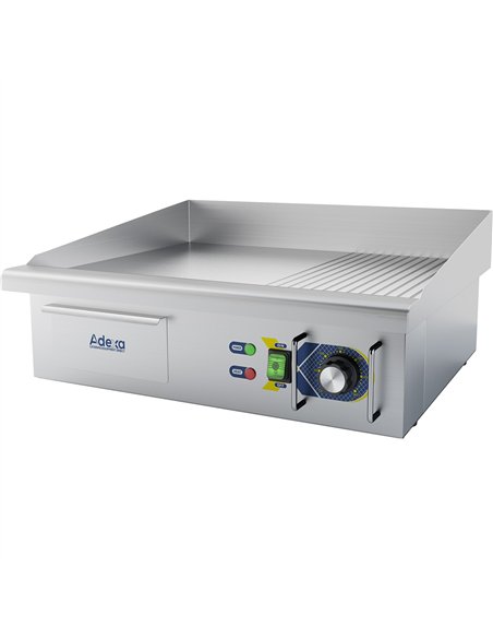 Professional 3kW Electric Commercial Griddle, Smooth/Ribbed, 560x500x240mm - Ideal for Busy Kitchens