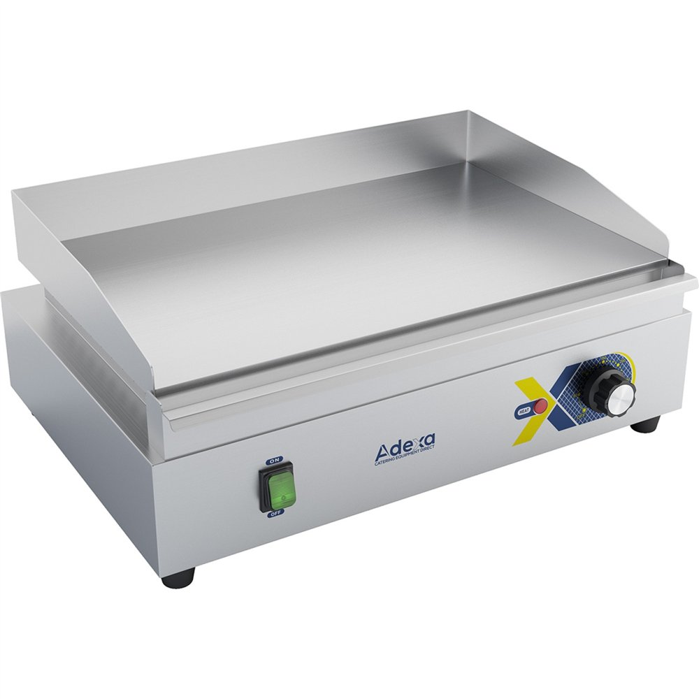 Professional 2.4kW Electric Commercial Griddle, Smooth Chromed, 550x417x240mm - Ideal for Catering Businesses