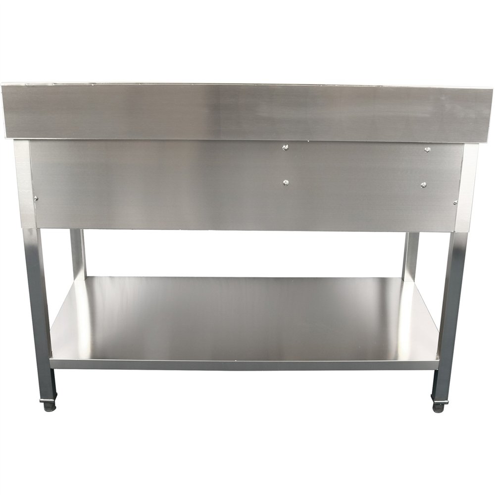 Professional Stainless Steel Commercial Sink, 1400x700x950mm, 1 Bowl to the Right, 1 Drawer, Splashback - Ideal for Catering Bus