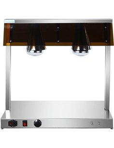 Professional Buffet Food Warmer with Gantry, Stainless Steel Warming Plate, 2 Infrared Lamps, Sneeze Guards for Catering Busines 2