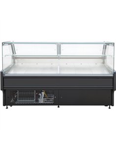 Professional Serve Over Deli Counter with Black Front and Straight Glass, Width 2580mm - Ideal for Commercial Kitchens 2