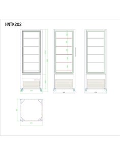 Professional Upright Chilled Display Case with 5 Glass Shelves in Black, Ideal for Commercial Kitchens, 675x695x1900mm 2