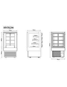 Professional Commercial Upright Chilled Display Case with 3 Glass Shelves, 700x700x1300mm in Black - Ideal for Catering Business 2