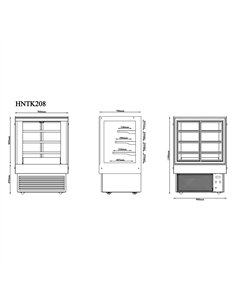 Professional Commercial Upright Chilled Display Case with 3 Glass Shelves, 900x700x1300mm, Black - Ideal for Catering Businesses 2