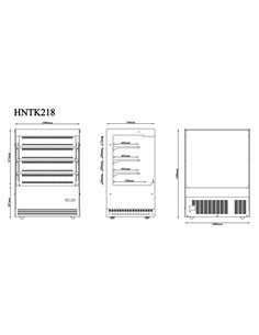 Professional Upright Chilled Display Case with 3 Glass Shelves, 1000x740x1380mm in Black - Ideal for Commercial Kitchens 2