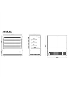 Professional Commercial Upright Chilled Display Case with 3 Glass Shelves, 1300x740x1380mm, Black - Ideal for Catering Businesse 2