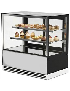 Professional Display Showcase Merchandiser Fridge, 355 Litres, 2 Shelves, 1000×700×1200mm, Black & Stainless Steel - Ideal for 