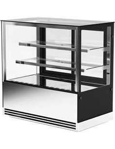 Professional Display Showcase Merchandiser Fridge, 355 Litres, 2 Shelves, 1000×700×1200mm, Black & Stainless Steel - Ideal for  2