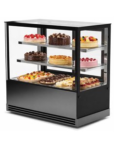 Professional Display Showcase Merchandiser Fridge, 355 Litres, 2 Shelves, 1000×700×1200mm, Black - Ideal for Commercial Kitchens