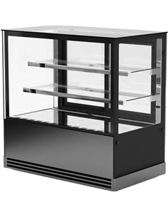 Professional Display Showcase Merchandiser Fridge, 355 Litres, 2 Shelves, 1000×700×1200mm, Black - Ideal for Commercial Kitchens 2
