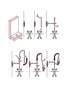 Professional Deck-Mounted Pre-Rinse Unit with 22" Hose & Spray Valve for Commercial Kitchens 2
