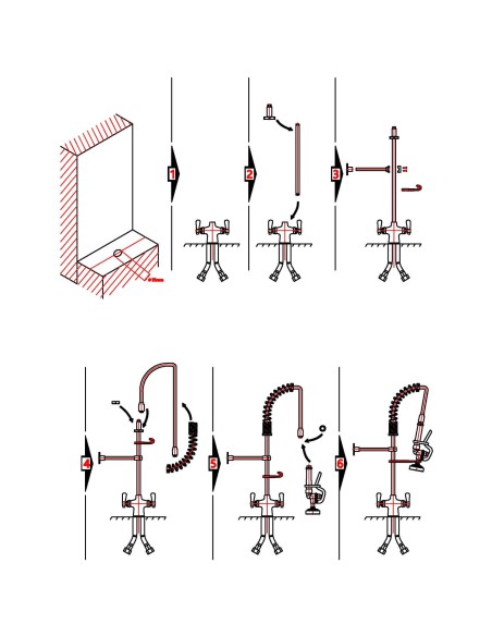 Professional Deck-Mounted Pre-Rinse Unit with 22" Hose & Spray Valve for Commercial Kitchens