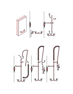 Professional 8" Center Wall Mounted Pre-Rinse Unit with 18" Riser, 44" Hose & Spray Valve Chrome for Commercial Kitchens 2