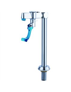 Professional 8" Pedestal Push-Back Single Glass Filler Faucet with Instant Shut-Off for Commercial Kitchens
