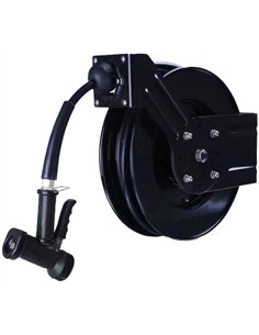 Professional Heavy Duty Open Hose Reel with Spray Gun & 10.7m Black Hose for Commercial Kitchens