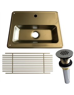 Professional 12.5" x 10.5" Stainless Steel Water Station Drop-In Sink with Strainer & Grid for Commercial Kitchens