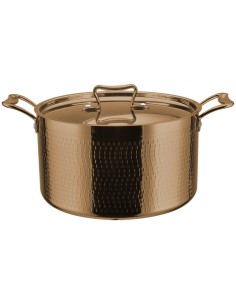 Professional Hammered Triple-Layer Stainless Steel Casserole with Copper Finish, 6.5L, ø240×145mm - Ideal for Commercial Kitche