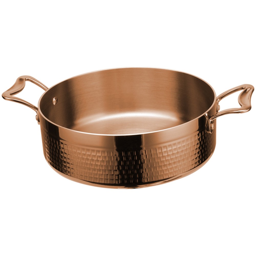 Professional Hammered Triple-Layer Stainless Steel Saucepan ø200×125mm 3.9L with Copper Finish for Commercial Kitchens