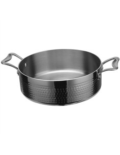 Professional Hammered Triple-Layer Stainless Steel Saucepan ø260×150mm 7.9L Silver Finish for Commercial Kitchens 2