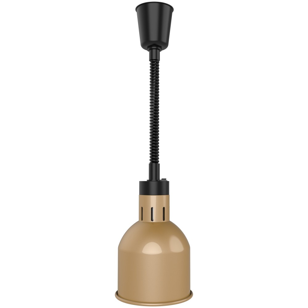 Professional Single Head Hanging Warming Lamp, Infrared Food Warmer with Copper Finish, Ø170×261mm - Ideal for Commercial Kitche