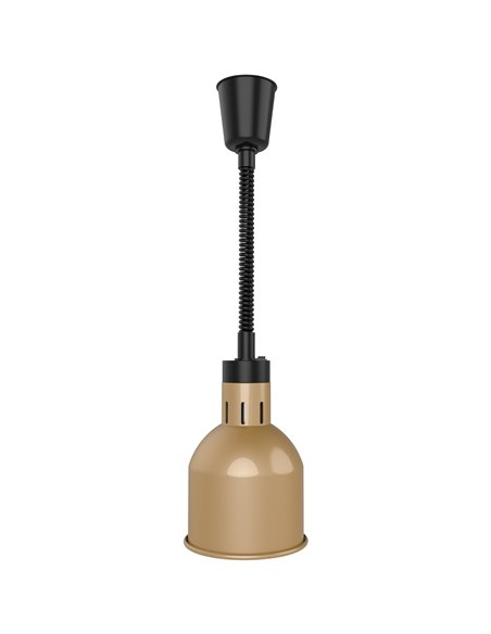 Professional Single Head Hanging Warming Lamp, Infrared Food Warmer with Copper Finish, Ø170×261mm - Ideal for Commercial Kitche