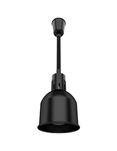 Professional Single Head Hanging Infrared Food Warmer Lamp, Black Finish, Ø170×261mm - Ideal for Commercial Kitchens
