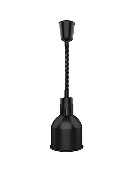 Professional Single Head Hanging Infrared Food Warmer Lamp, Black Finish, Ø170×261mm - Ideal for Commercial Kitchens