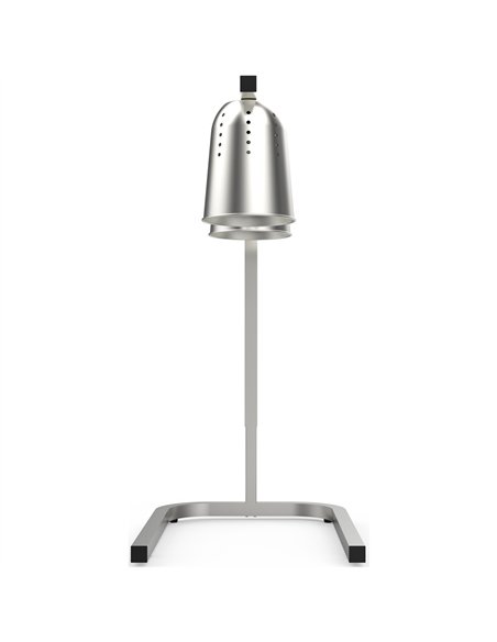 Professional Double Head Freestanding Warming Lamp Infrared Food Warmer, Silver Finish, Ideal for Commercial Kitchens, Size 470×