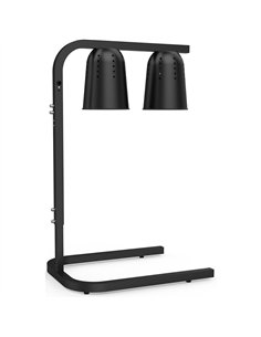 Professional Double Head Freestanding Warming Lamp, Infrared Food Warmer, Black Finish, Ideal for Commercial Kitchens, Size: 470 2