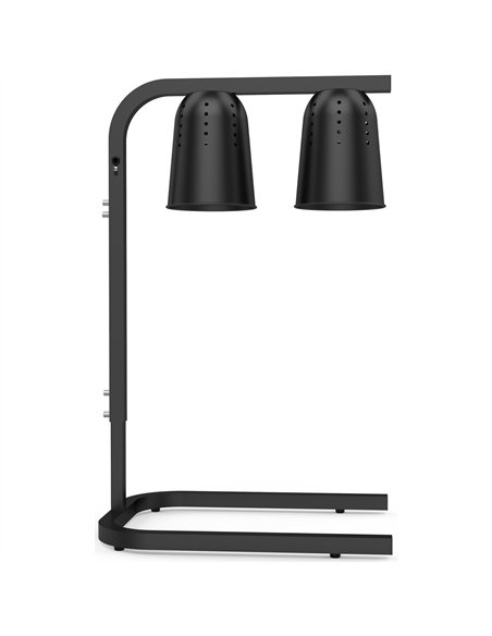 Professional Double Head Freestanding Warming Lamp, Infrared Food Warmer, Black Finish, Ideal for Commercial Kitchens, Size: 470