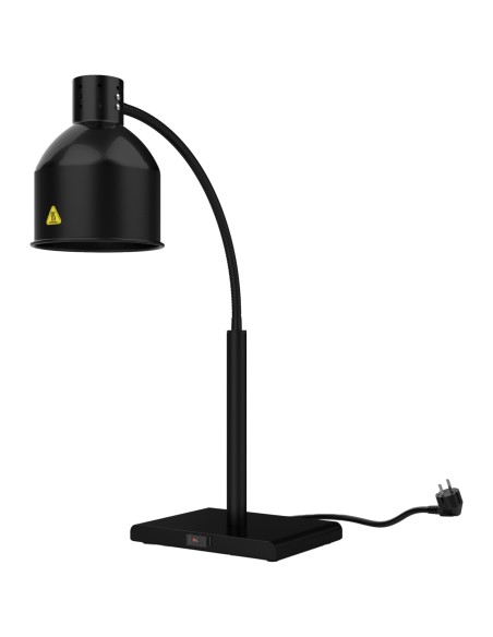 Professional Single Head Freestanding Flexible Warming Lamp, Infrared Food Warmer, Black Finish, Ideal for Commercial Kitchens, 