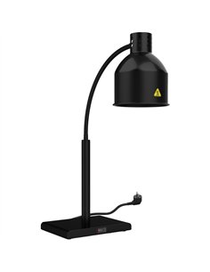 Professional Single Head Freestanding Flexible Warming Lamp, Infrared Food Warmer, Black Finish, Ideal for Commercial Kitchens,  2