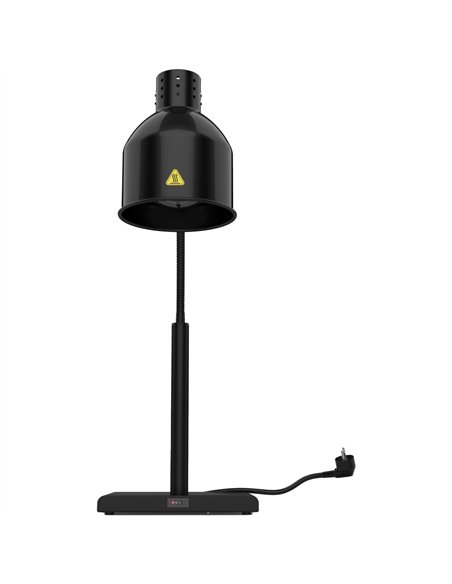 Professional Single Head Freestanding Flexible Warming Lamp, Infrared Food Warmer, Black Finish, Ideal for Commercial Kitchens, 