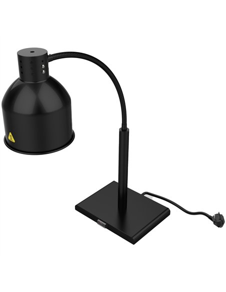 Professional Single Head Freestanding Flexible Warming Lamp, Infrared Food Warmer, Black Finish, Ideal for Commercial Kitchens, 