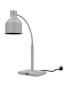 Professional Single Head Freestanding Infrared Food Warmer with Flexible Warming Lamp, Grey Finish, Ideal for Commercial Kitchen