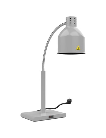 Professional Single Head Freestanding Infrared Food Warmer with Flexible Warming Lamp, Grey Finish, Ideal for Commercial Kitchen