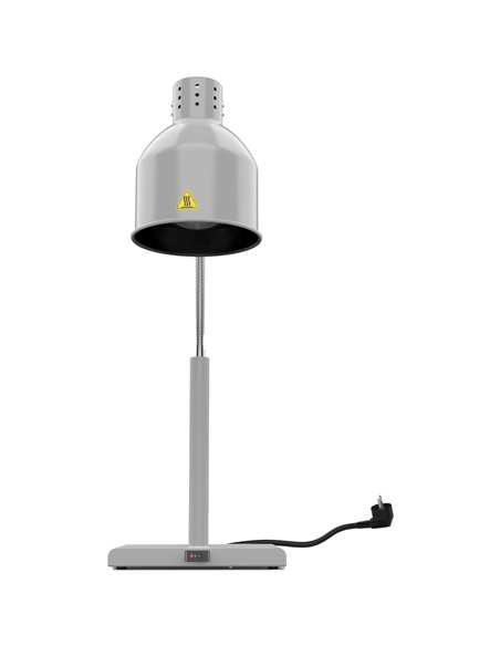 Professional Single Head Freestanding Infrared Food Warmer with Flexible Warming Lamp, Grey Finish, Ideal for Commercial Kitchen