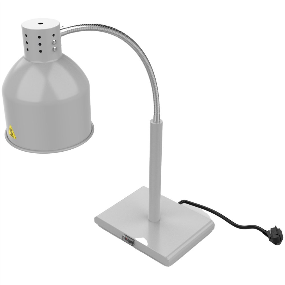 Professional Single Head Freestanding Infrared Food Warmer with Flexible Warming Lamp, Grey Finish, Ideal for Commercial Kitchen