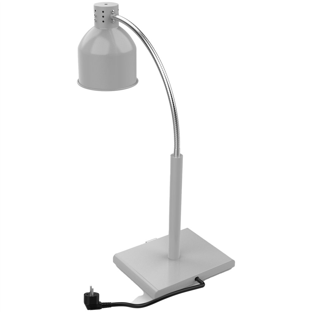 Professional Single Head Freestanding Infrared Food Warmer with Flexible Warming Lamp, Grey Finish, Ideal for Commercial Kitchen