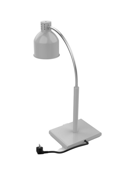 Professional Single Head Freestanding Infrared Food Warmer with Flexible Warming Lamp, Grey Finish, Ideal for Commercial Kitchen