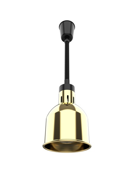 Professional Single Head Hanging Warming Lamp, Infrared Food Warmer with Gold Finish, Ø170×261mm - Ideal for Commercial Kitchens