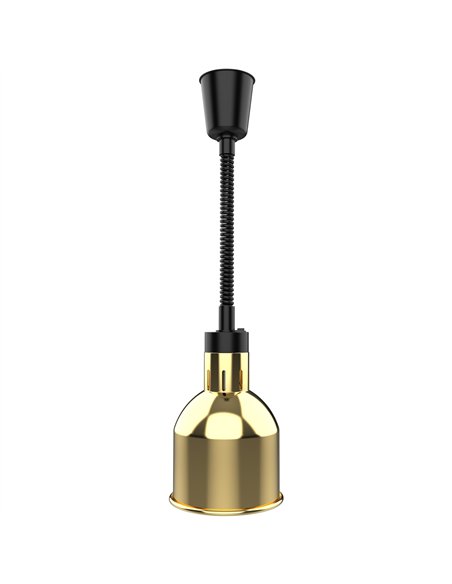 Professional Single Head Hanging Warming Lamp, Infrared Food Warmer with Gold Finish, Ø170×261mm - Ideal for Commercial Kitchens