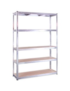 Commercial Galvanized Steel Heavy Duty Shelving Unit 5 Shelves 1375kg Loading Capacity 1200x450x1800mm | Stalwart DA-MD12045SILV