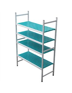 Professional 4-Tier Fixed Shelving Unit, Environmental Polymer, Vented for Cold & Wet Areas, Ideal for Commercial Kitchens, 1151