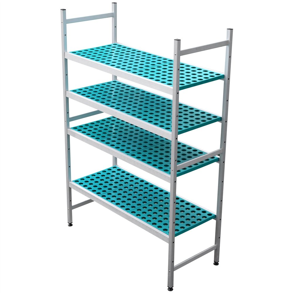 Professional 4-Tier Fixed Shelving Unit, Environmental Polymer, Vented for Cold & Wet Areas, Ideal for Commercial Kitchens, 1151