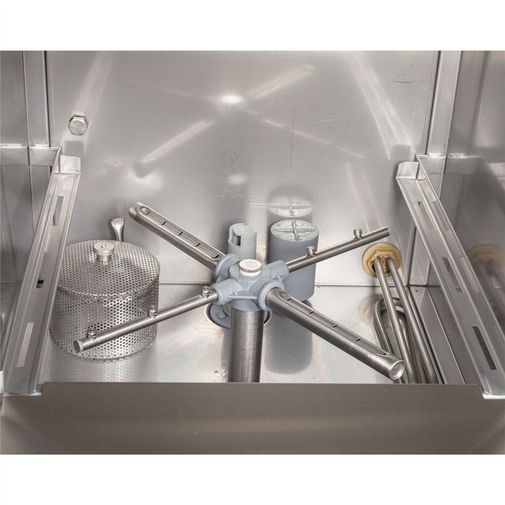 Professional Commercial Glasswasher with 400mm Basket, Rinse, Detergent & Drain Pump - Ideal for Busy Kitchens, Made in Europe