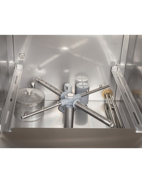 Professional Commercial Glasswasher with 400mm Basket, Rinse, Detergent & Drain Pump - Ideal for Busy Kitchens, Made in Europe