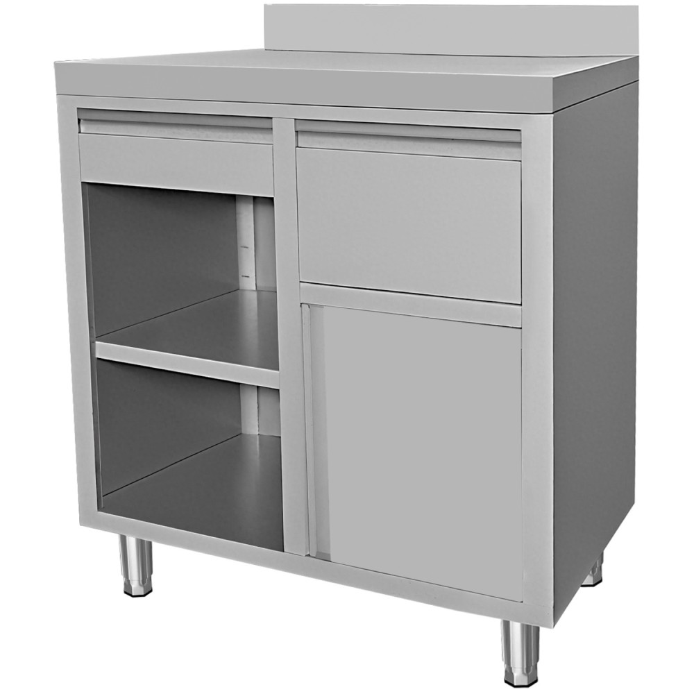 Professional Stainless Steel Tall Coffee Station Table with Drawer 1000×600×1150mm for Commercial Kitchens